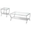 Saide 2-piece Glass Top Coffee and End Table Set Chrome - COA-720338-S2
