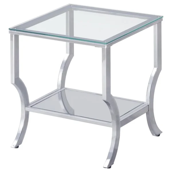 Saide 2-piece Glass Top Coffee and End Table Set Chrome - COA-720338-S2