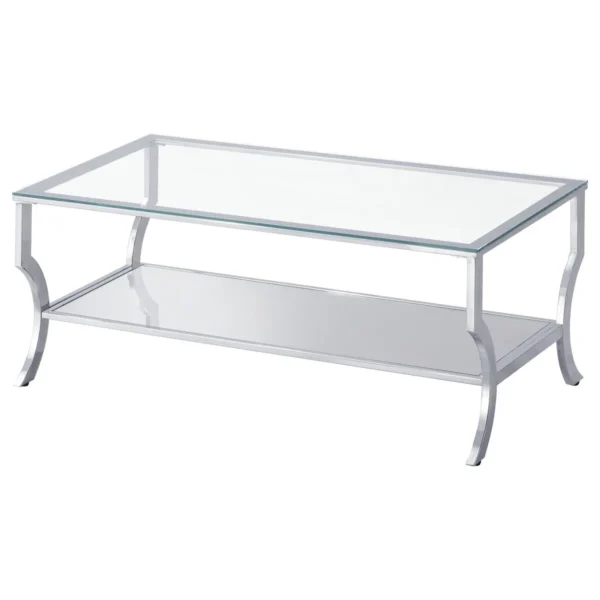 Saide 2-piece Glass Top Coffee and End Table Set Chrome - COA-720338-S2