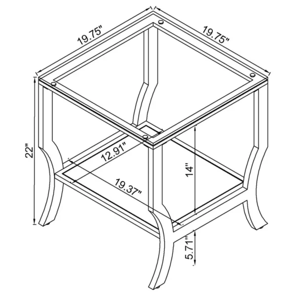 Saide 2-piece Glass Top Coffee and End Table Set Chrome - COA-720338-S2