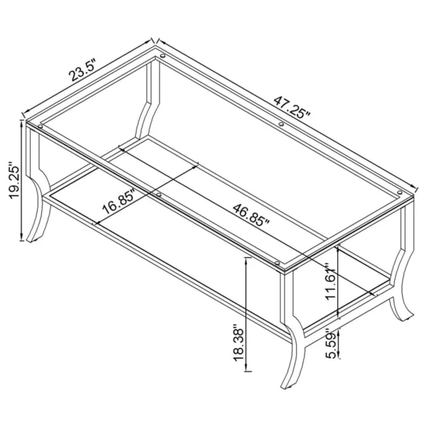 Saide 2-piece Glass Top Coffee and End Table Set Chrome - COA-720338-S2