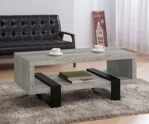 Dinard Engineered Wood Cocktail Coffee Table Grey Driftwood - COA-720878