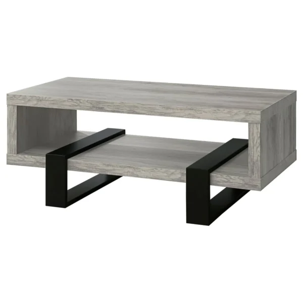 Dinard Engineered Wood Cocktail Coffee Table Grey Driftwood - COA-720878