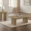 Adina 2-piece Wood Coffee Table Set Distressed Light Brown - COA-722858-S2