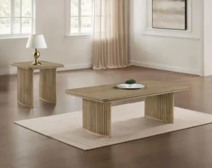 Adina 2-piece Wood Coffee Table Set Distressed Light Brown - COA-722858-S2