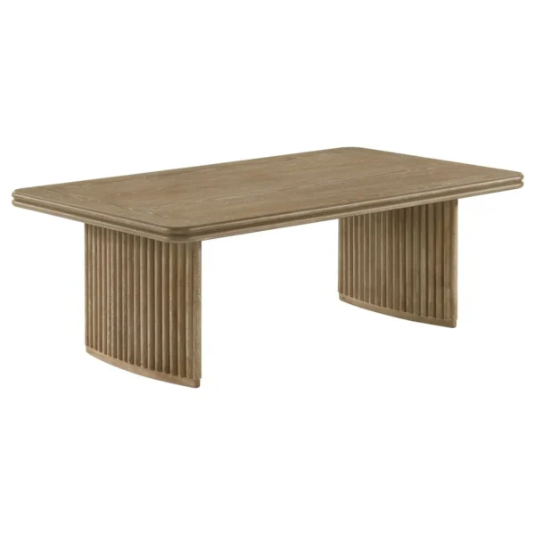 Adina 2-piece Wood Coffee Table Set Distressed Light Brown - COA-722858-S2