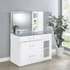 Flora 2-drawer Vanity Set with LED Mirror White High Gloss - COA-930218