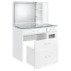 Flora 2-drawer Vanity Set with LED Mirror White High Gloss - COA-930218