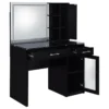 Flora 2-drawer Vanity Set with LED Mirror Black High Gloss - COA-930219