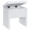 Bunbury Makeup Vanity Table Set Storage Mirror and Stool White - COA-930280