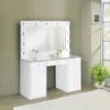 Acena 7-drawer Vanity Set with Lighting White High Gloss - COA-931143
