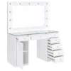 Acena 7-drawer Vanity Set with Lighting White High Gloss - COA-931143