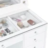 Acena 7-drawer Vanity Set with Lighting White High Gloss - COA-931143