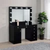 Acena 7-drawer Vanity Set with Lighting Black High Gloss - COA-931144