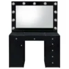 Acena 7-drawer Vanity Set with Lighting Black High Gloss - COA-931144
