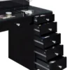 Acena 7-drawer Vanity Set with Lighting Black High Gloss - COA-931144
