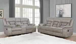 Greer 2-piece Upholstered Reclining Sofa Set Taupe - COA-651351