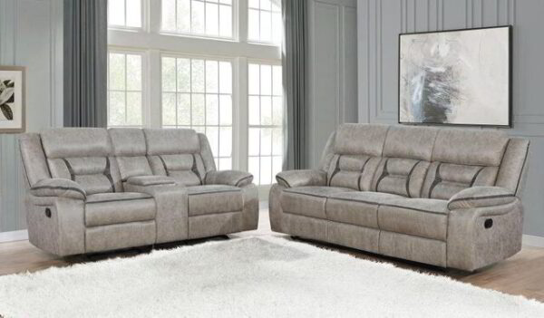 Greer 2-piece Upholstered Reclining Sofa Set Taupe - COA-651351