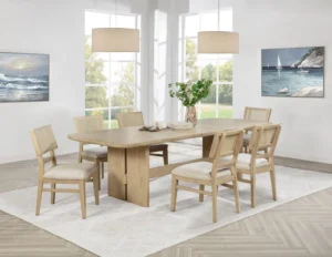 Kailani 7-piece Rectangular Wood Dining Table Set Beige Oak - COA-109381-S7