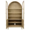 Kailani 4-Door Cane Dining Vitrine Display Cabinet Beige Oak - COA-109386