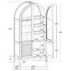 Kailani 4-Door Cane Dining Vitrine Display Cabinet Beige Oak - COA-109386