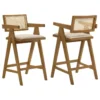 Kane Woven Rattan Wood Bar Chair Light Walnut (Set of 2) - COA-182677