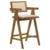 Kane Woven Rattan Wood Bar Chair Light Walnut (Set of 2) - COA-182677