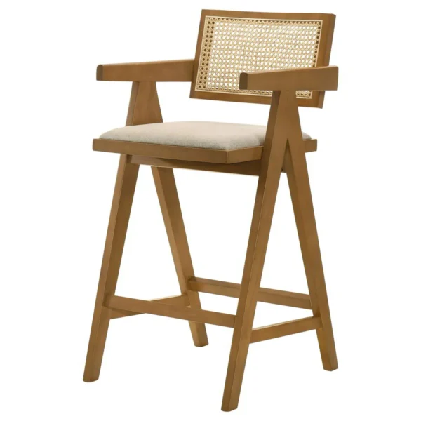 Kane Woven Rattan Wood Bar Chair Light Walnut (Set of 2) - COA-182677