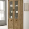 Adina 77-inch Tall Display Cabinet Distressed Light Brown - COA-193616