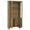 Adina 77-inch Tall Display Cabinet Distressed Light Brown - COA-193616