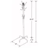 Collier 12 Hook Freestanding Coat Rack Hat Hanger Black - COA-2019