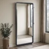 Leandro 76-inch Full Length Floor Mirror Burnished Black - COA-222498