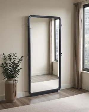 Leandro 76-inch Full Length Floor Mirror Burnished Black - COA-222498