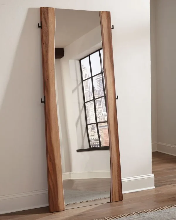 Winslow 31 x 76 Inch Standing Floor Mirror Smokey Walnut - COA-223256