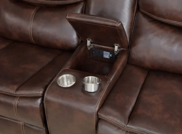 Sycamore Upholstered Power Reclining Sectional Sofa Brown - COA-610190P