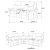 Sycamore Upholstered Power Reclining Sectional Sofa Brown - COA-610190P