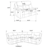 Sycamore Upholstered Power Reclining Sectional Sofa Grey - COA-610200P