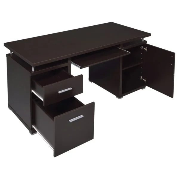 Tracy 55-inch 2-drawer Office Computer Desk Cappuccino - COA-800107