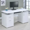 Tracy 55-inch 2-drawer Office Computer Desk White - COA-800108