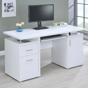 Tracy 55-inch 2-drawer Office Computer Desk White - COA-800108
