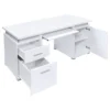 Tracy 55-inch 2-drawer Office Computer Desk White - COA-800108