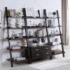 800319_06-7226604 Colella 72-inch 5-shelf Storage Ladder Bookshelf Cappuccino - COA-800319