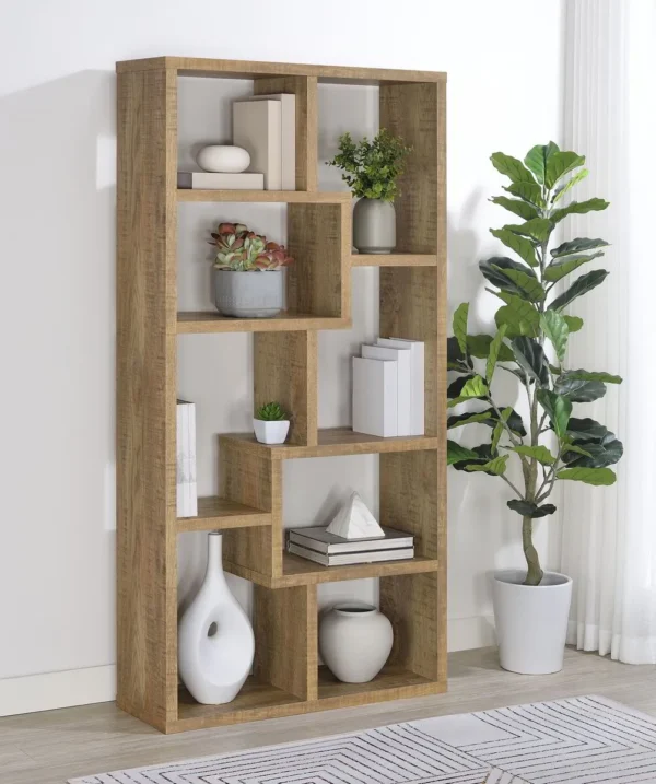 Theo 71-inch 6-shelf Bookshelf Mango - COA-800515
