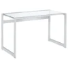 Hartford 47-inch Glass Top Writing Desk Chrome - COA-800746