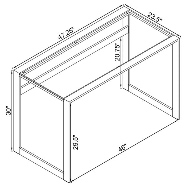 Hartford 47-inch Glass Top Writing Desk Chrome - COA-800746