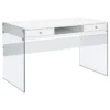 Dobrev 48-inch 2-drawer Writing Desk White High Gloss - COA-800829