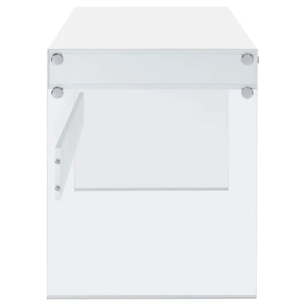 Dobrev 48-inch 2-drawer Writing Desk White High Gloss - COA-800829