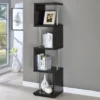 Baxter 67-inch 4-shelf Bookshelf Black and Chrome - COA-801419
