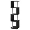 Baxter 67-inch 4-shelf Bookshelf Black and Chrome - COA-801419