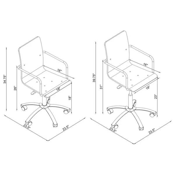 Amaturo Acrylic Adjustable Home Office Desk Chair Clear - COA-801436